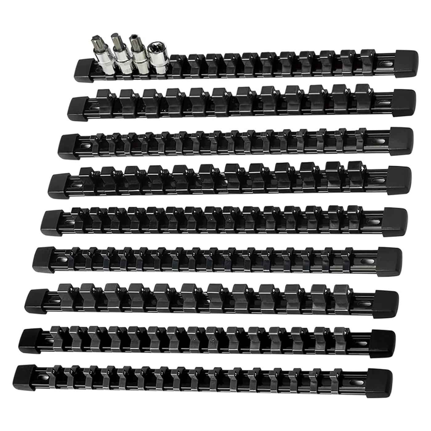 Organizador de Enchufes AMM 9 Piezas ABS Negro para Taller