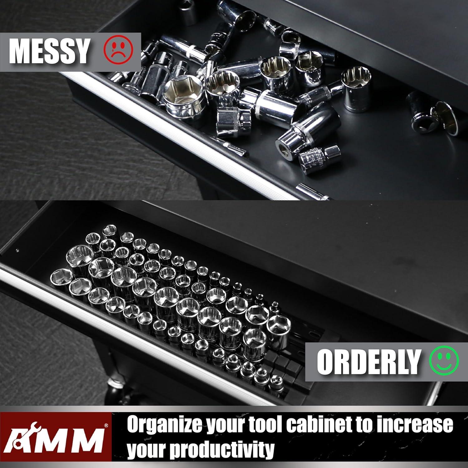 Organizador de Enchufes AMM 9 Piezas ABS Negro para Taller