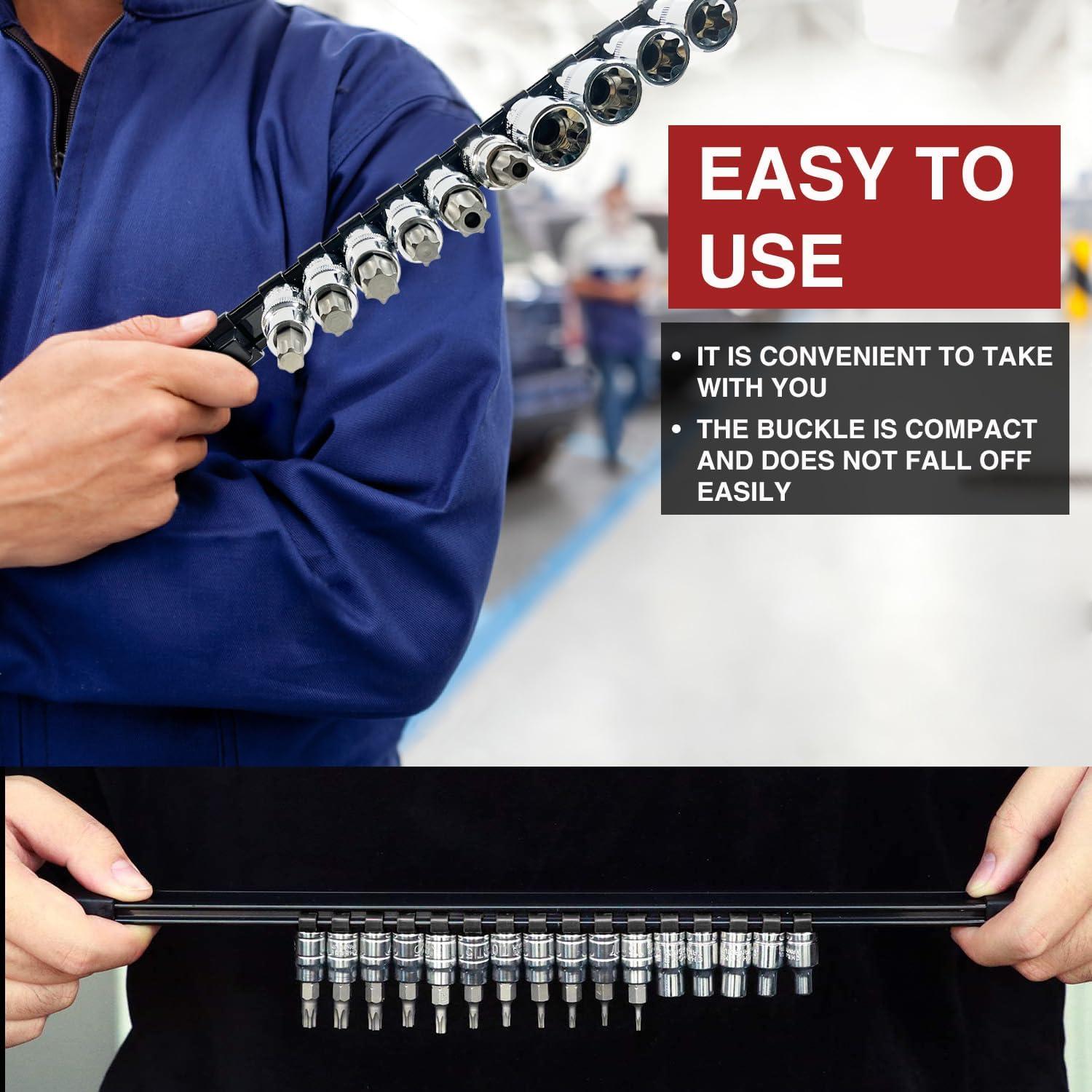 Organizador de Enchufes AMM 9 Piezas ABS Negro para Taller