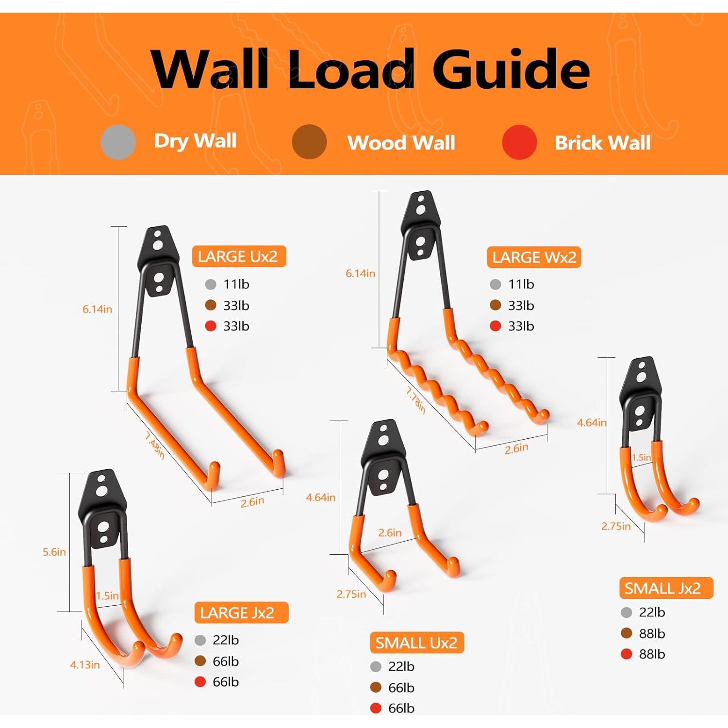 Ganchos de Almacenamiento HSTMYFS para Garaje, 10 Piezas, 35kg