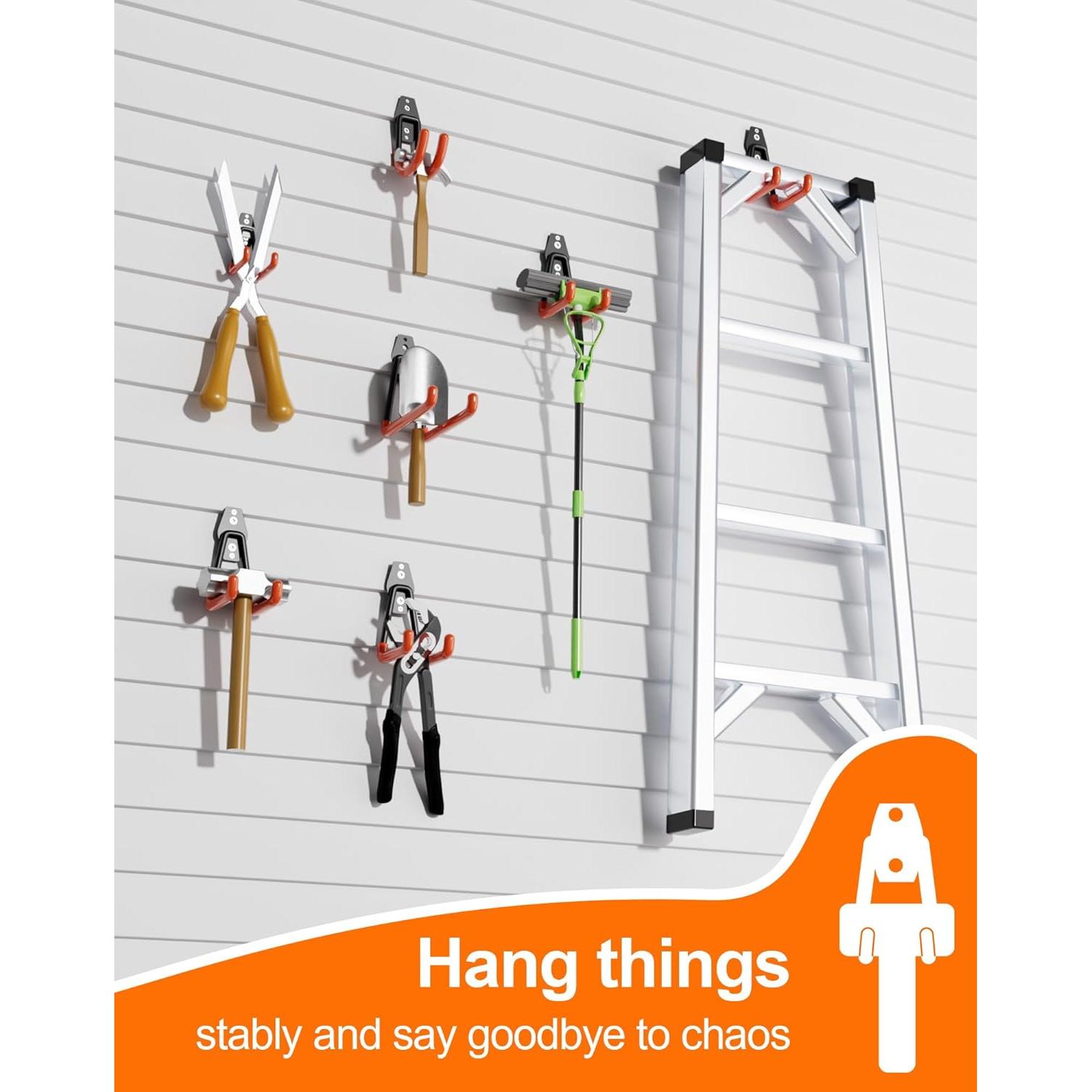 Ganchos de Garaje Pesados QcoQce 12 Unidades Naranja