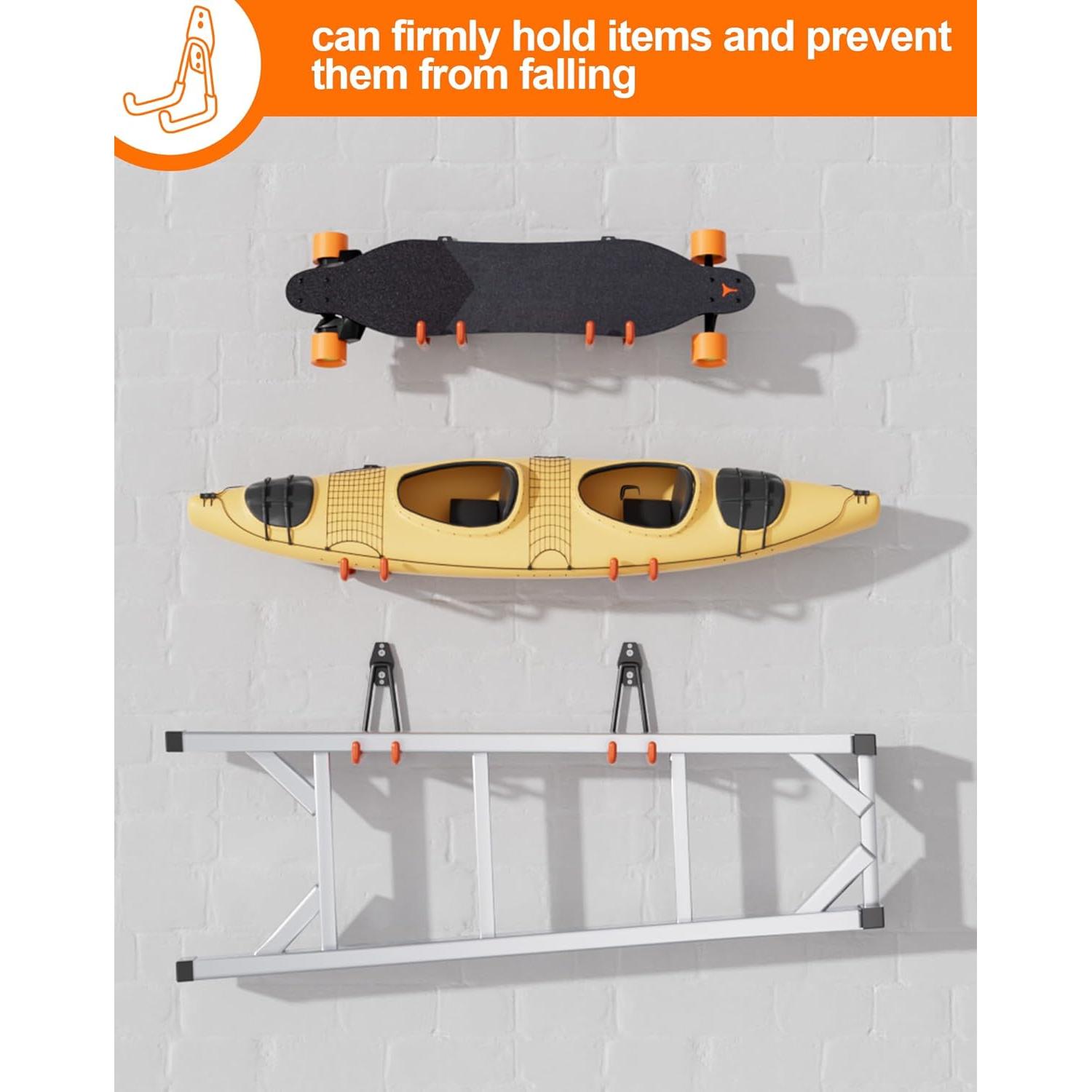 Ganchos de Garaje Pesados QcoQce 12 Unidades Naranja