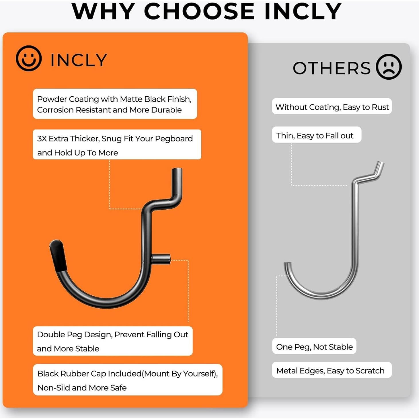 Kit Organizador de Ganchos para Tablero de Clavos INCLY 220PCS