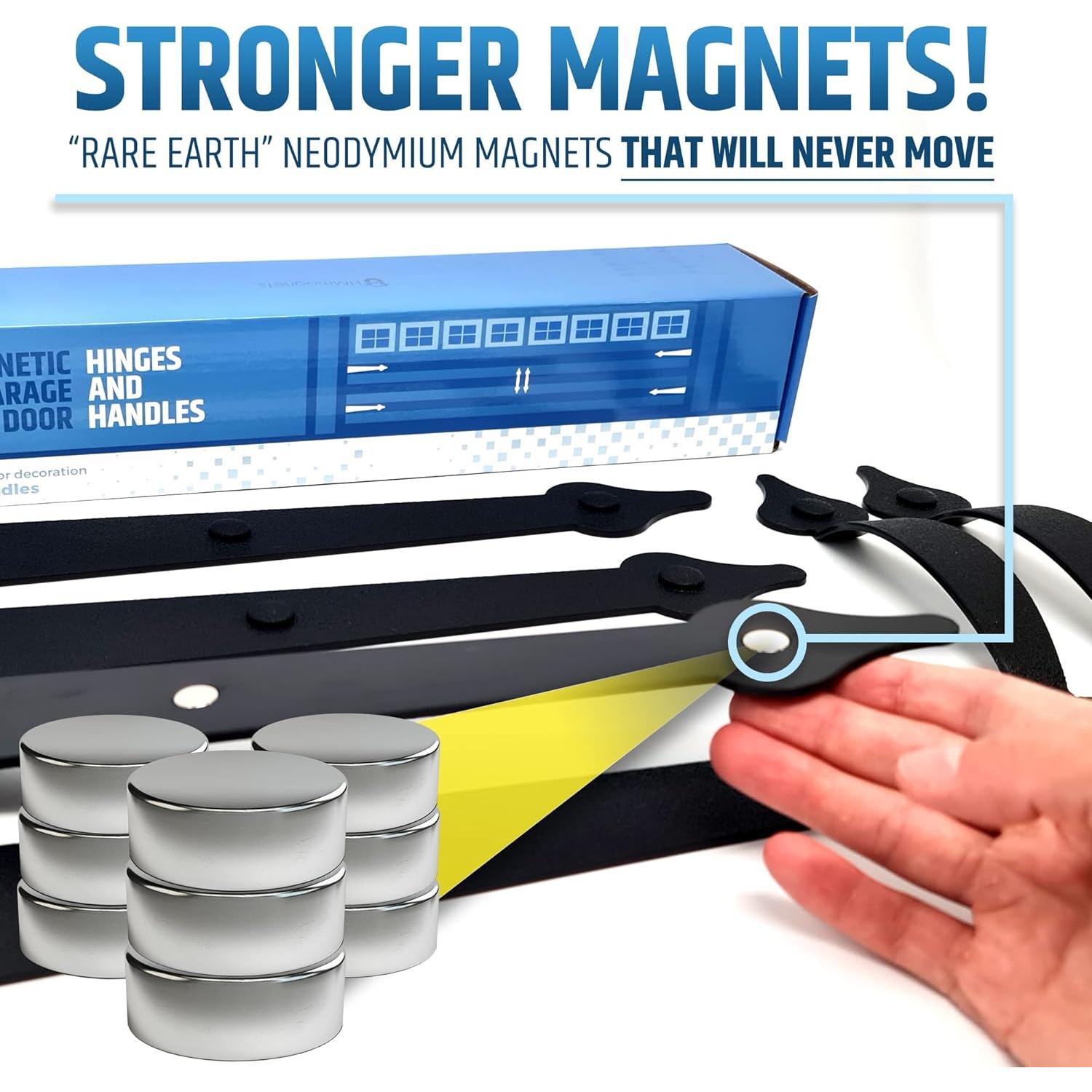 Juego de 2 Manijas y 4 Bisagras Magnéticas HMmagnets