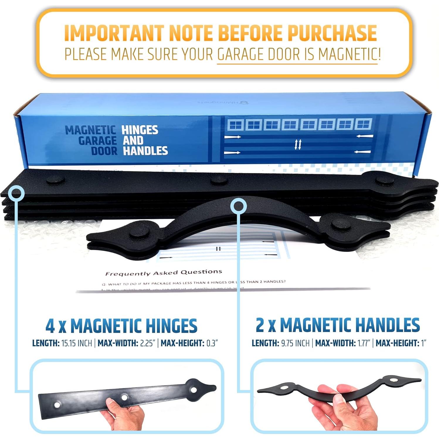 Juego de 2 Manijas y 4 Bisagras Magnéticas HMmagnets