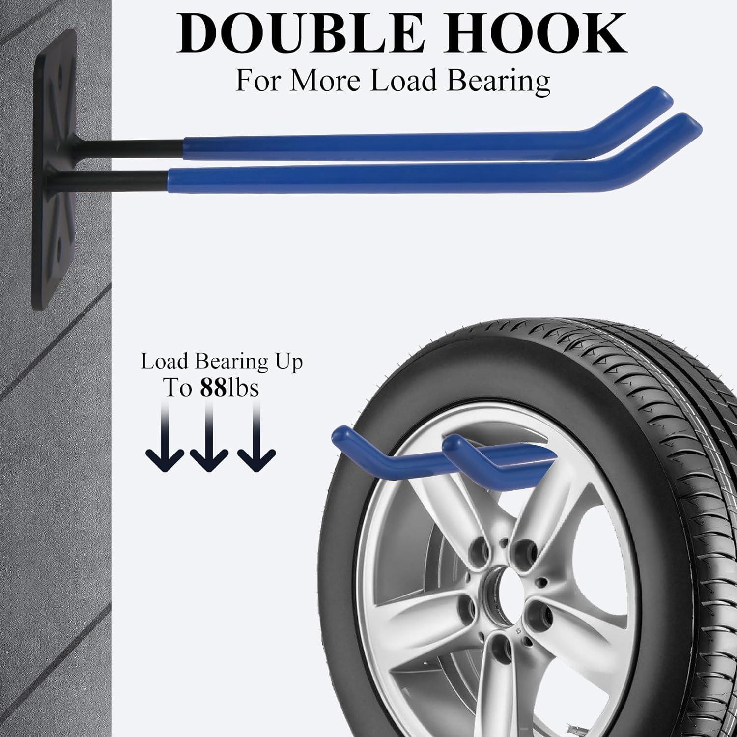 Ganchos de Almacenamiento ZexHok 35.56 cm Acero Azul Juego de 4