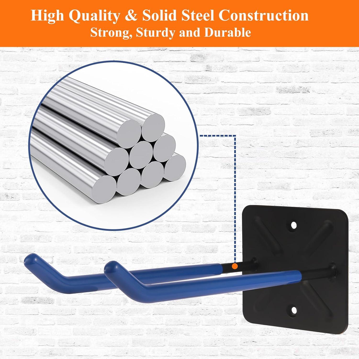 Ganchos de Almacenamiento ZexHok 35.56 cm Acero Azul Juego de 4