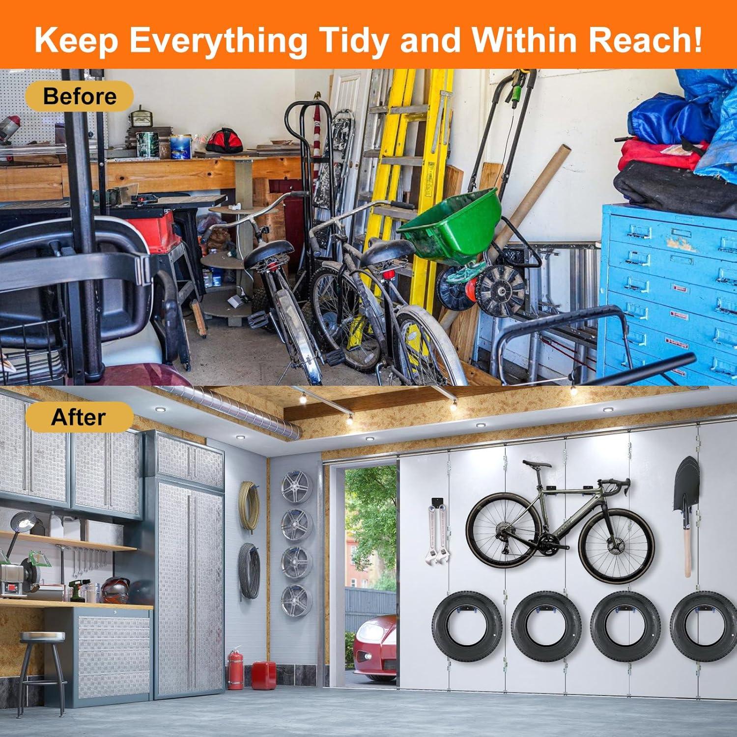 Ganchos de Almacenamiento ZexHok 35.56 cm Acero Azul Juego de 4