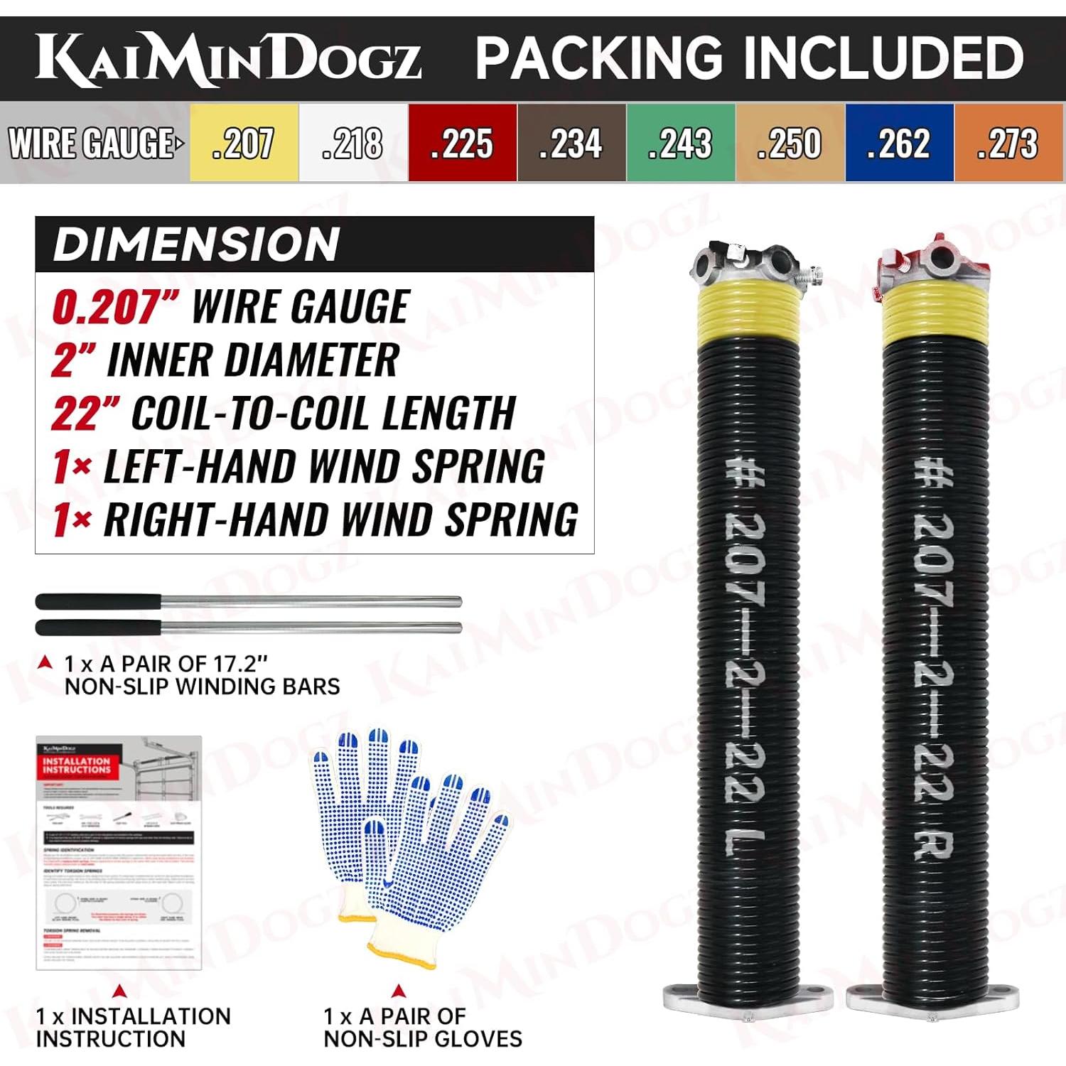 Resortes de Torsión para Puerta de Garaje KaiMinDogz 141.9cm