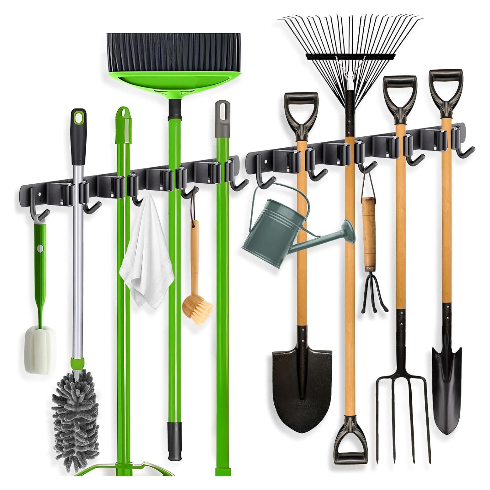 Soporte de Escoba ZONGOOL Pack de 2 Acero Inoxidable Negro