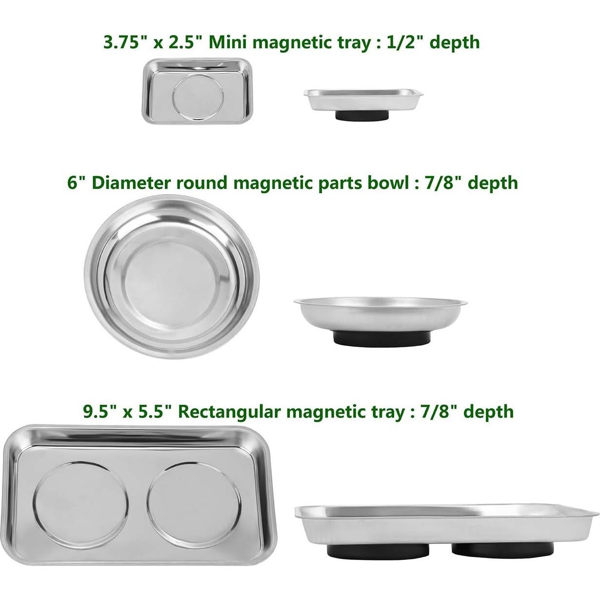 Juego de Bandejas Magnéticas 3pc BYHH - Acero Inoxidable
