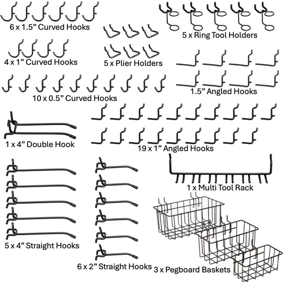 Juego de Ganchos y Cestas MADD TOOLS 73 Piezas Alta Resistencia