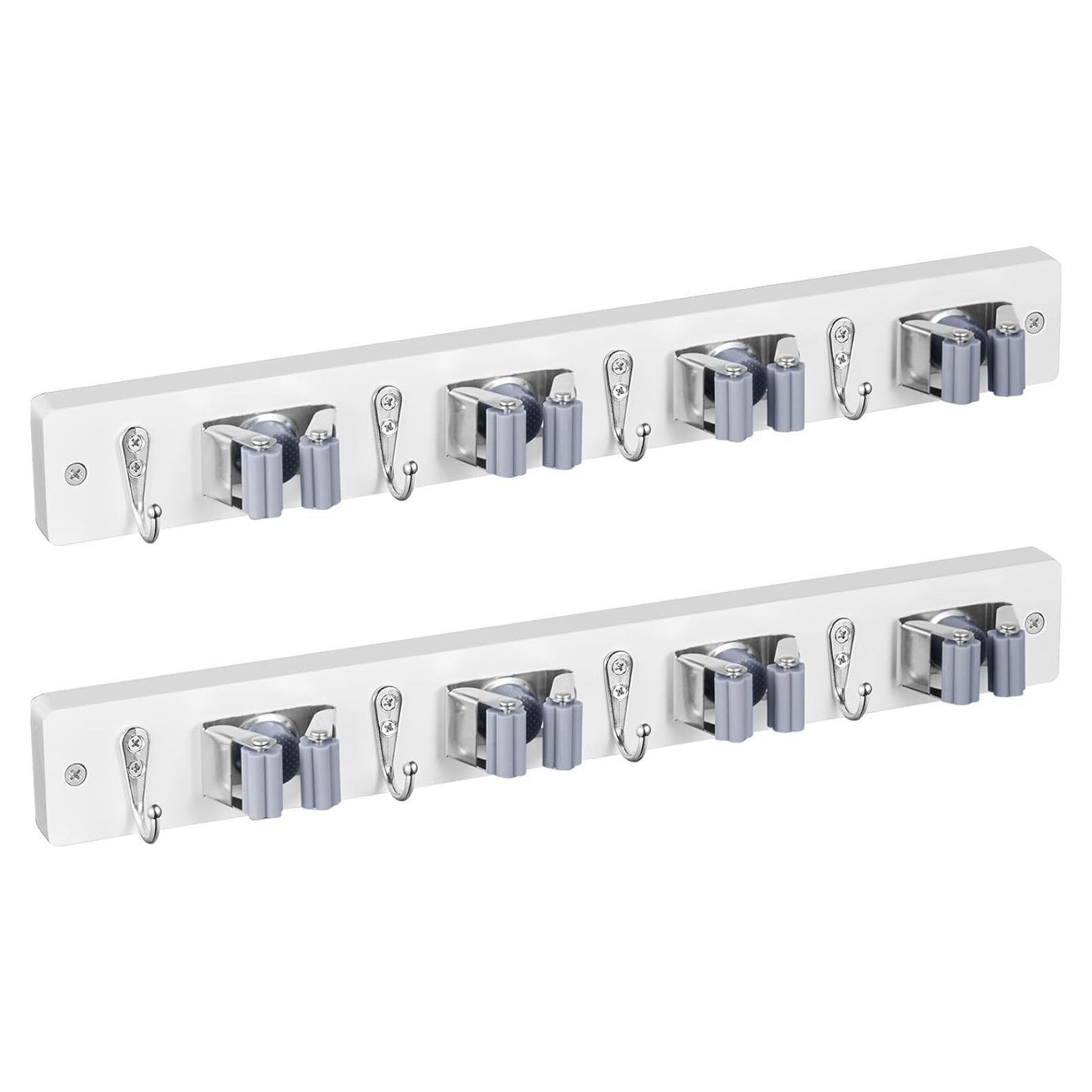 Soporte de Escoba y Mopa Montado en Pared OUTNILI - 2 Paquetes