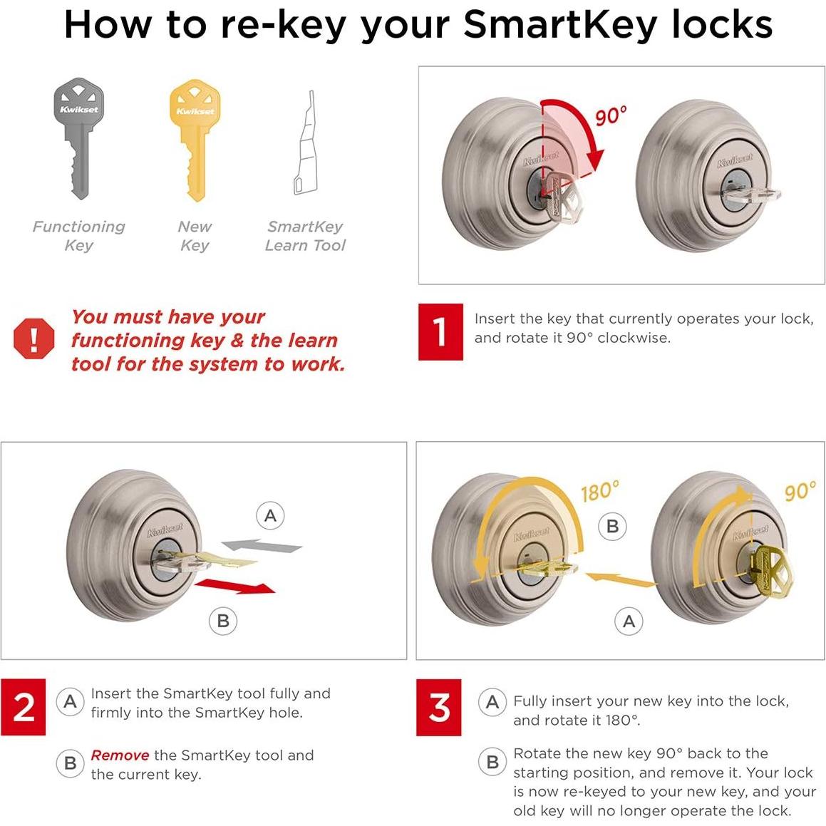 Cerradura Kwikset Tylo Níquel Satinado 690T Combo Seguridad