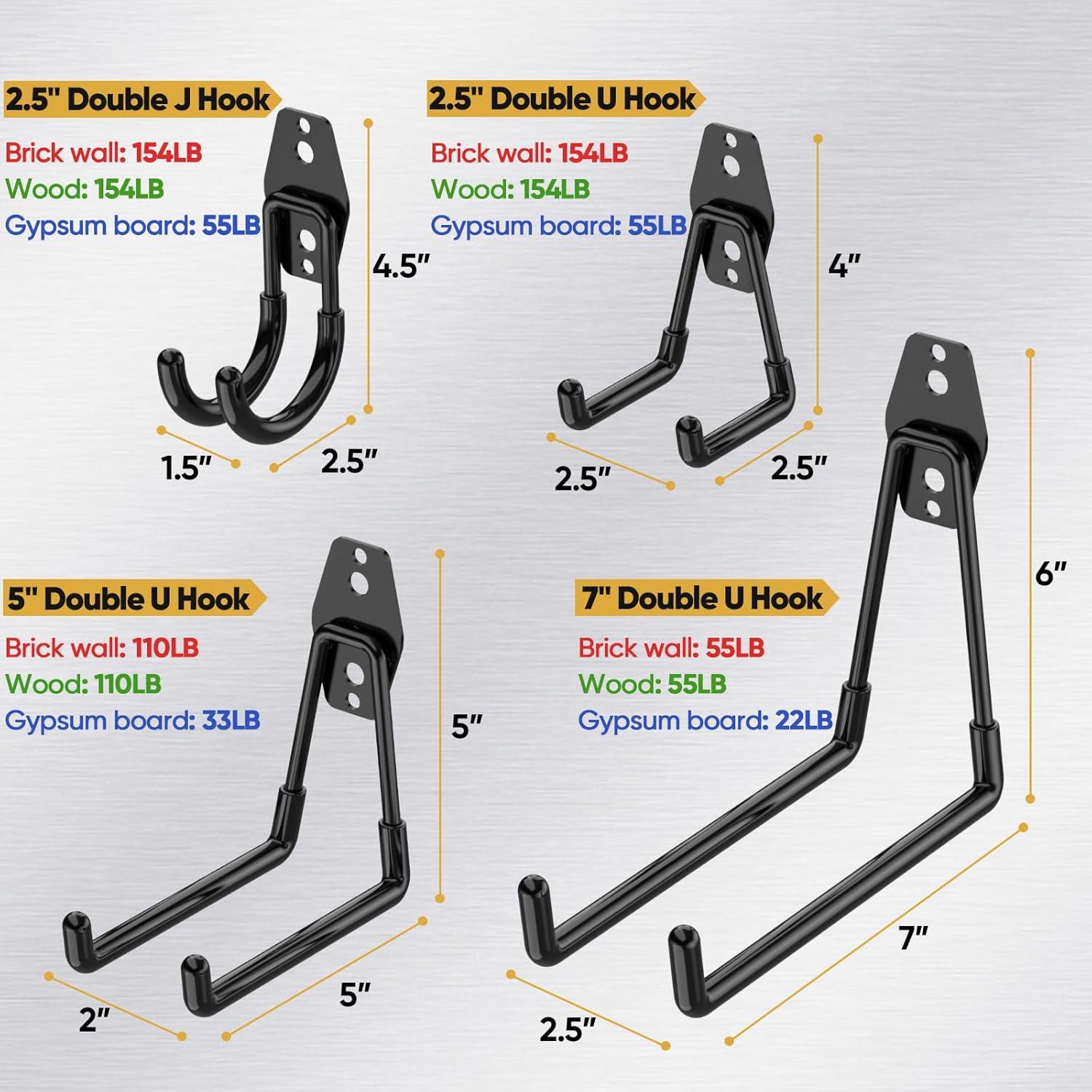 Ganchos de Garaje TICONN 12PCS Alta Resistencia Amarillo