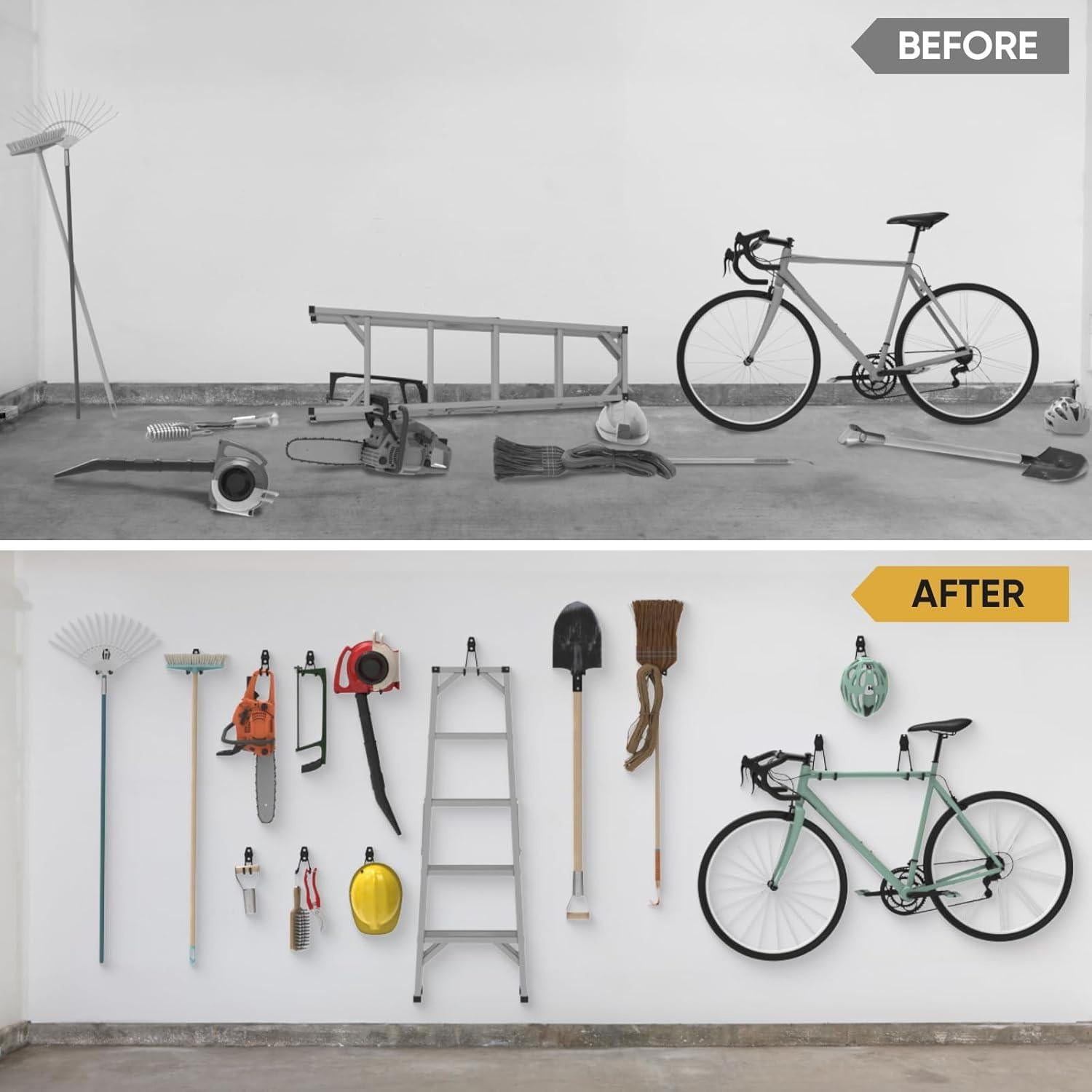 Ganchos de Garaje TICONN 12PCS Alta Resistencia Amarillo