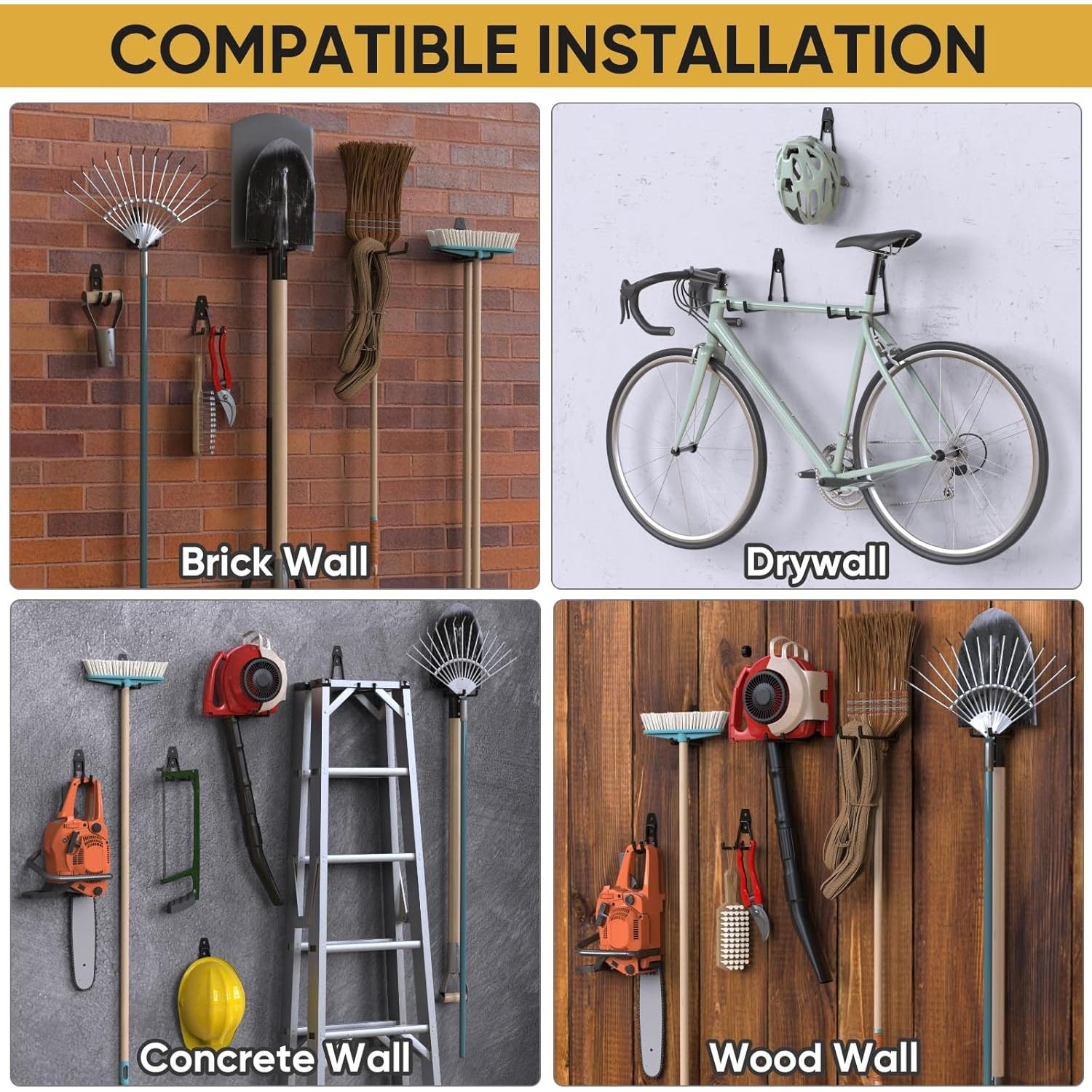 Ganchos de Garaje TICONN 12PCS Alta Resistencia Amarillo