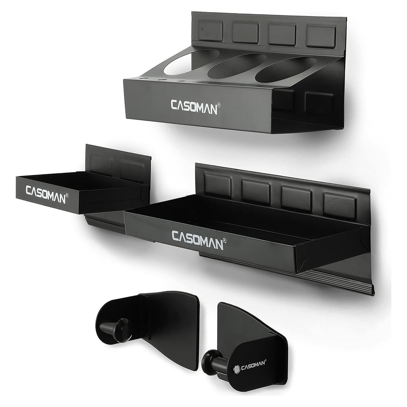 Estante Magnético CASOMAN 4 Piezas Negro Acero Inoxidable