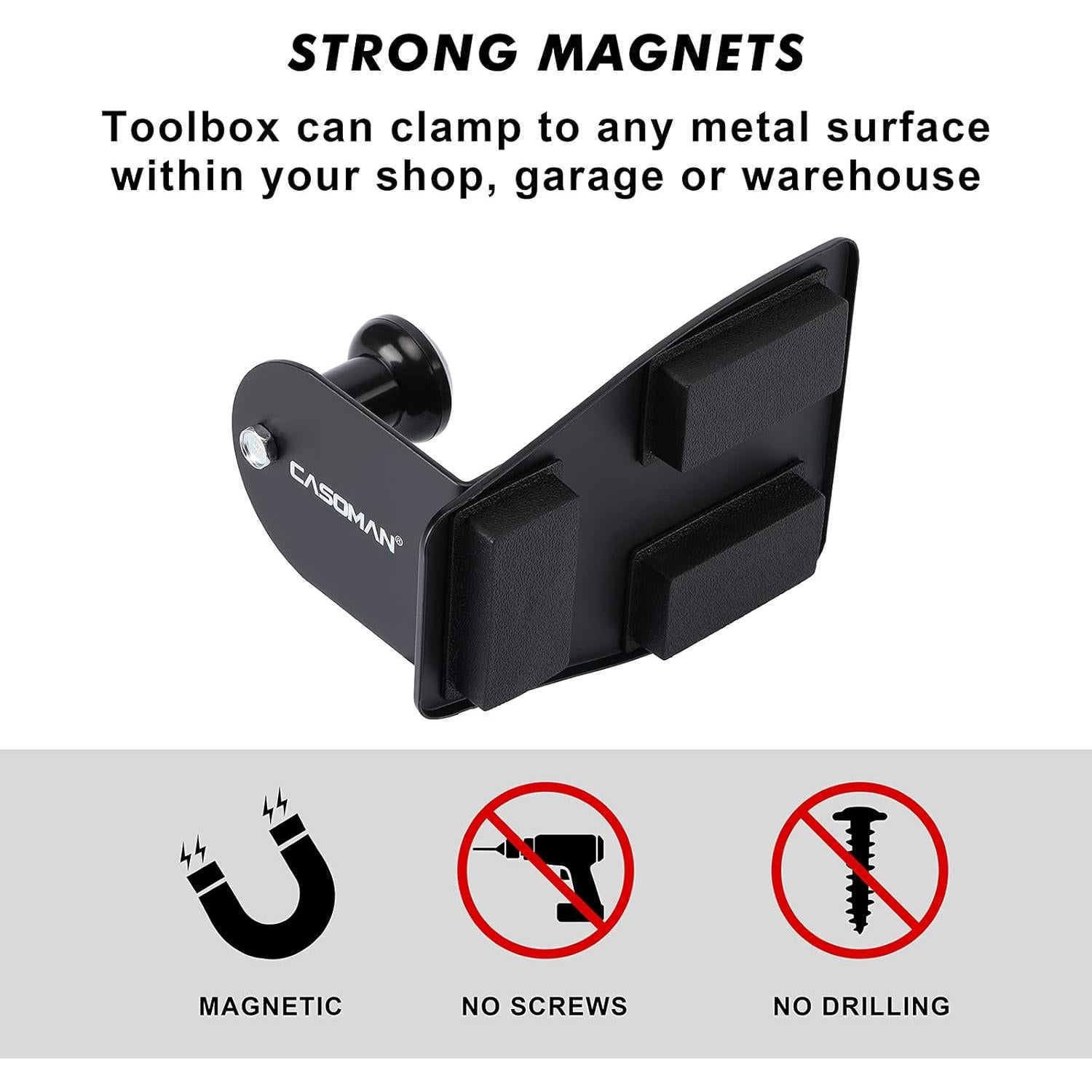 Estante Magnético CASOMAN 4 Piezas Negro Acero Inoxidable