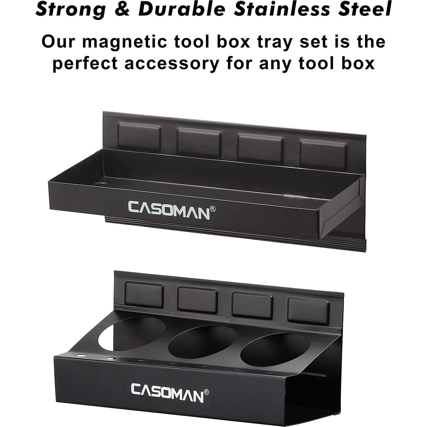 Estante Magnético CASOMAN 4 Piezas Negro Acero Inoxidable