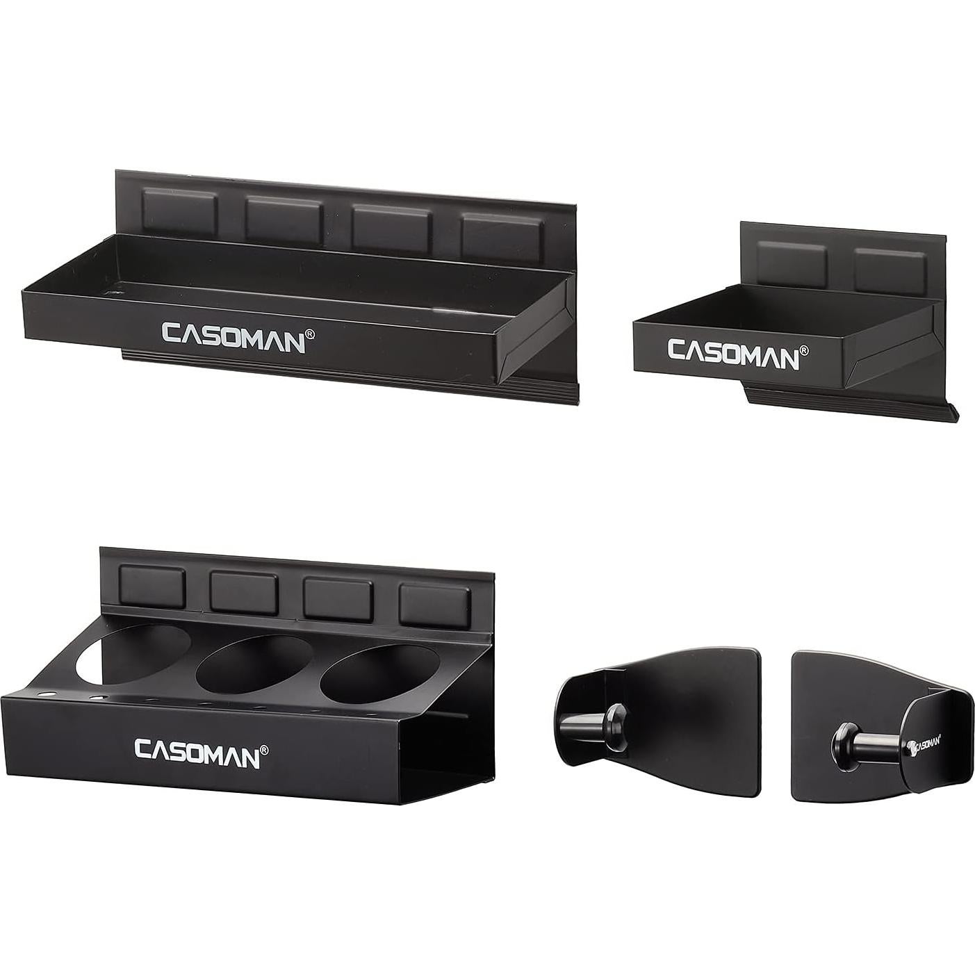 Estante Magnético CASOMAN 4 Piezas Negro Acero Inoxidable
