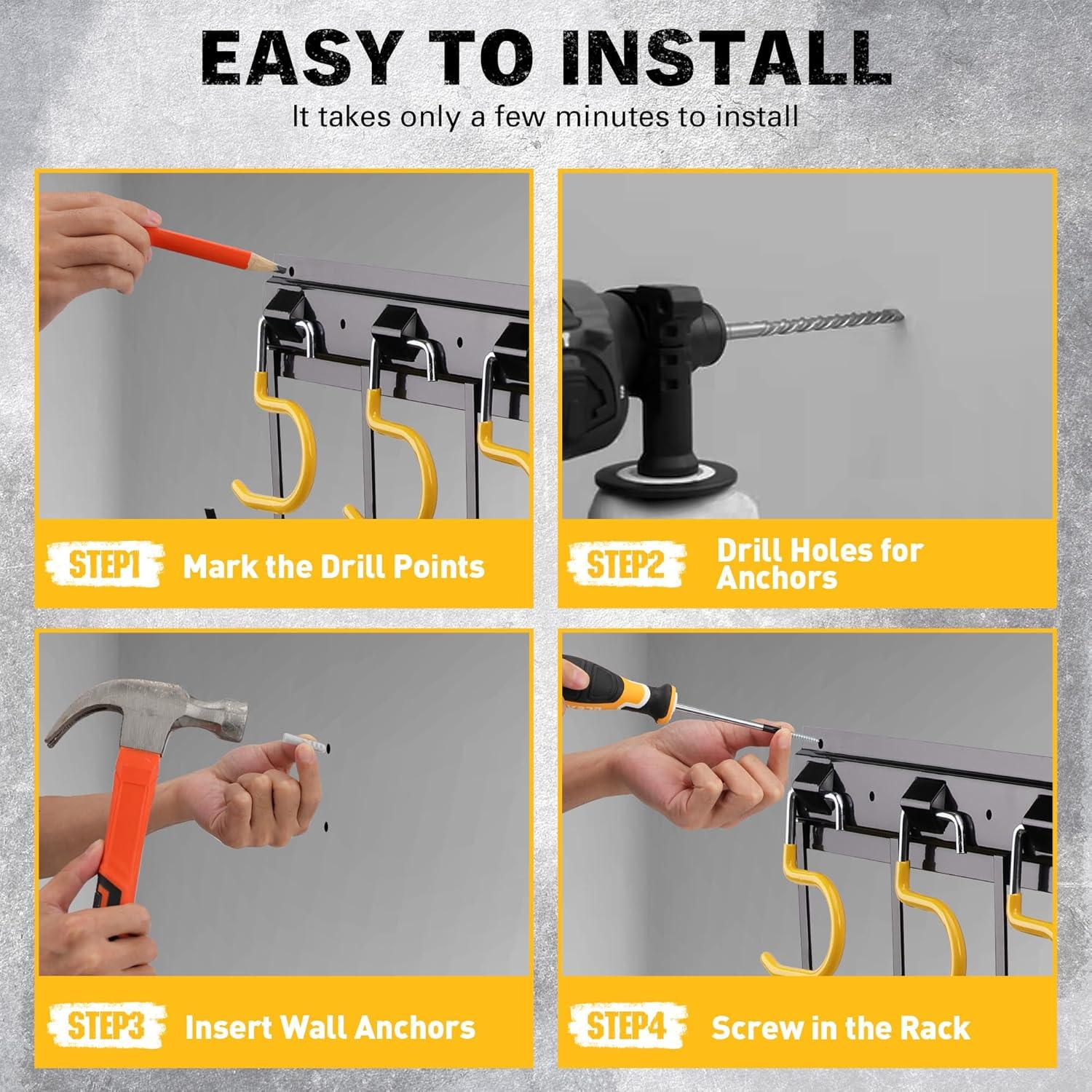 Organizador de Herramientas de Jardín ELEAD 172.72 cm Metal Amarillo