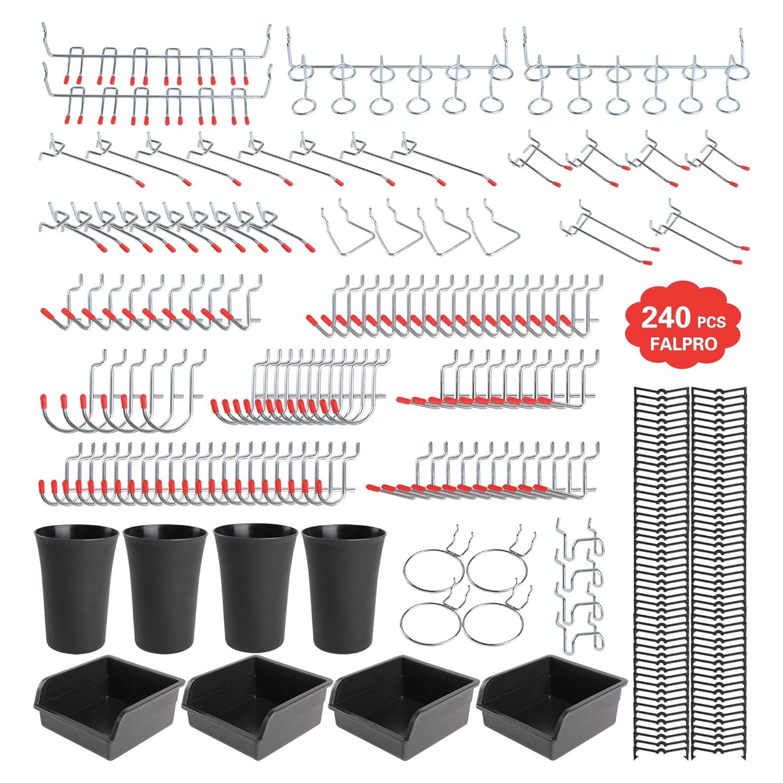Juego de Ganchos para Tablero Perforado Falpro 240 Pcs