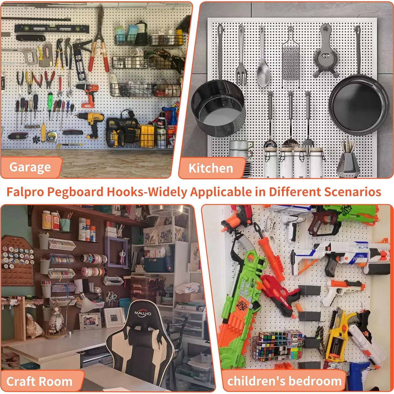 Juego de Ganchos para Tablero Perforado Falpro 240 Pcs