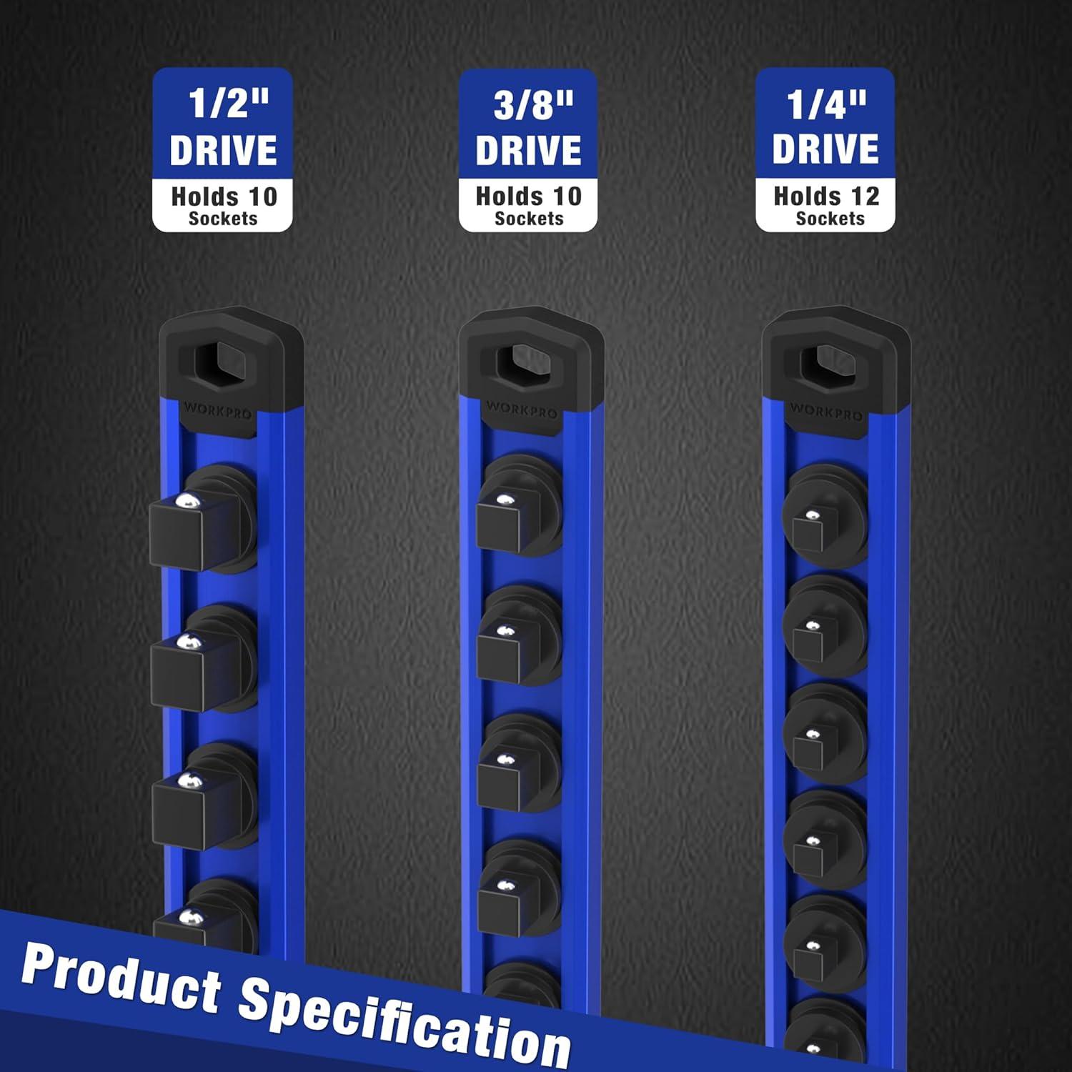 Organizador de Zócalos Magnético WORKPRO 3 Piezas Azul