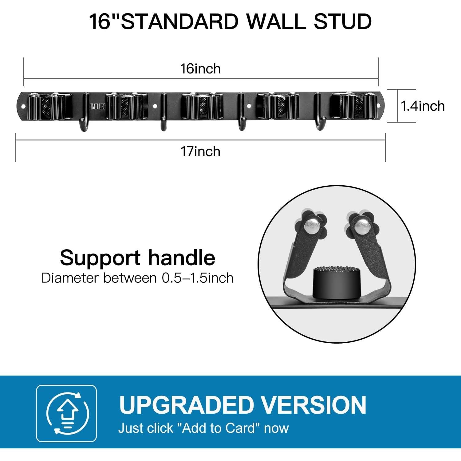 Soporte de Escoba IMILLET Acero Inoxidable 2 Paquetes 5 Soportes