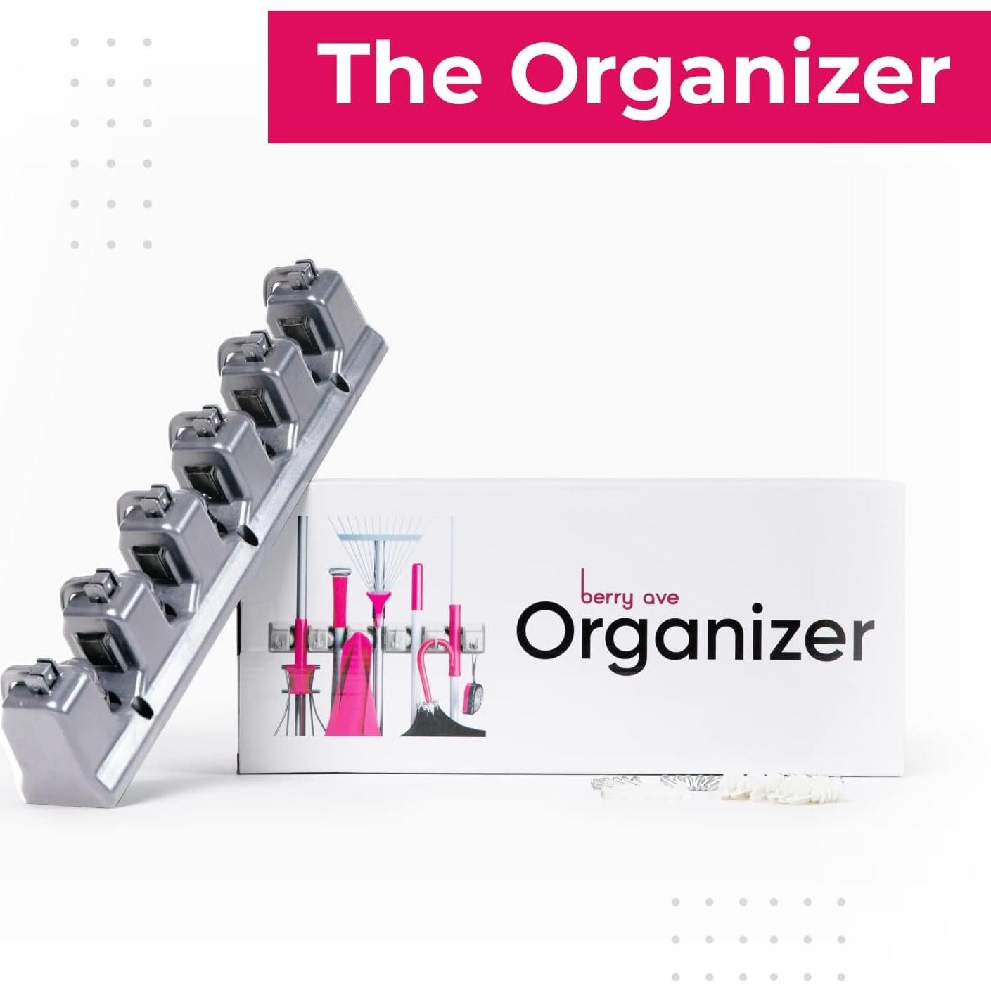 Soporte de Escobas Berry Ave Montado en Pared con 11 Ranuras