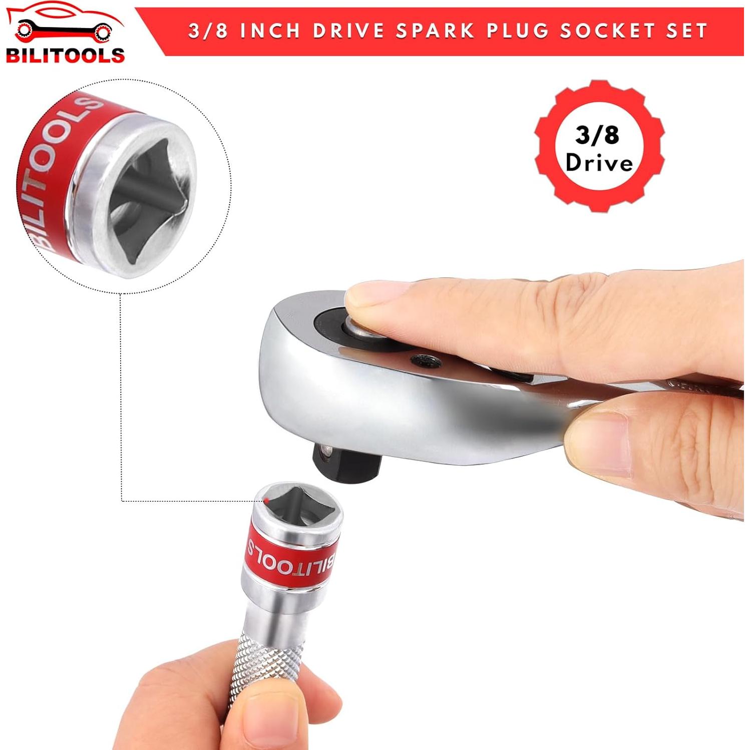 Juego de 6 Piezas Enchufe Bujía Magnético BILITOOLS 3/8"