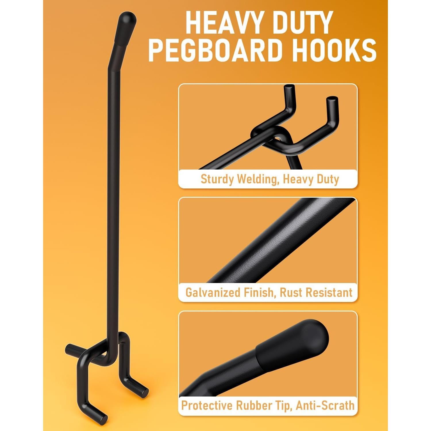 Ganchos de Tablero de Clavos INCLY 60 Piezas 5-15 cm Alta Resistencia