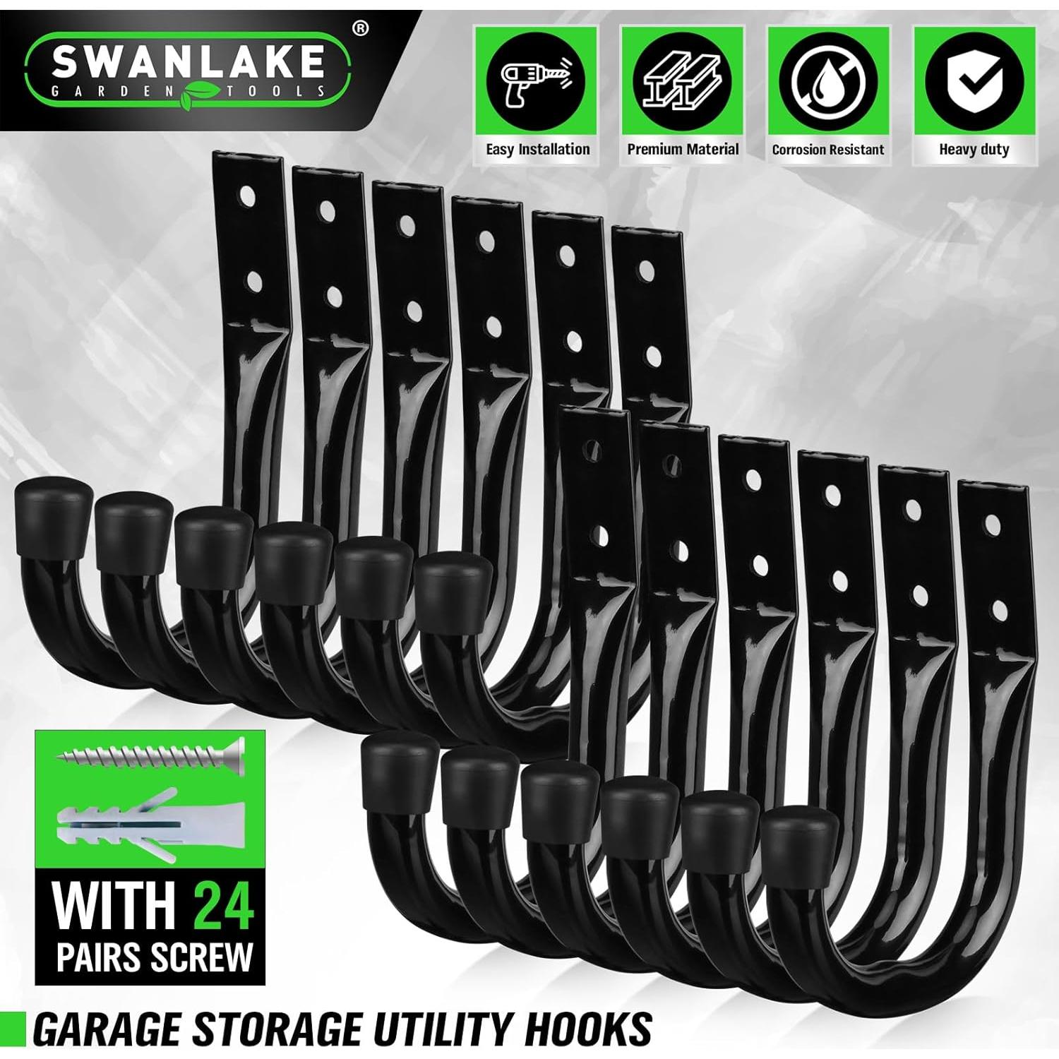 Ganchos de Almacenamiento para Garaje SWANLAKE 12 Piezas Metal