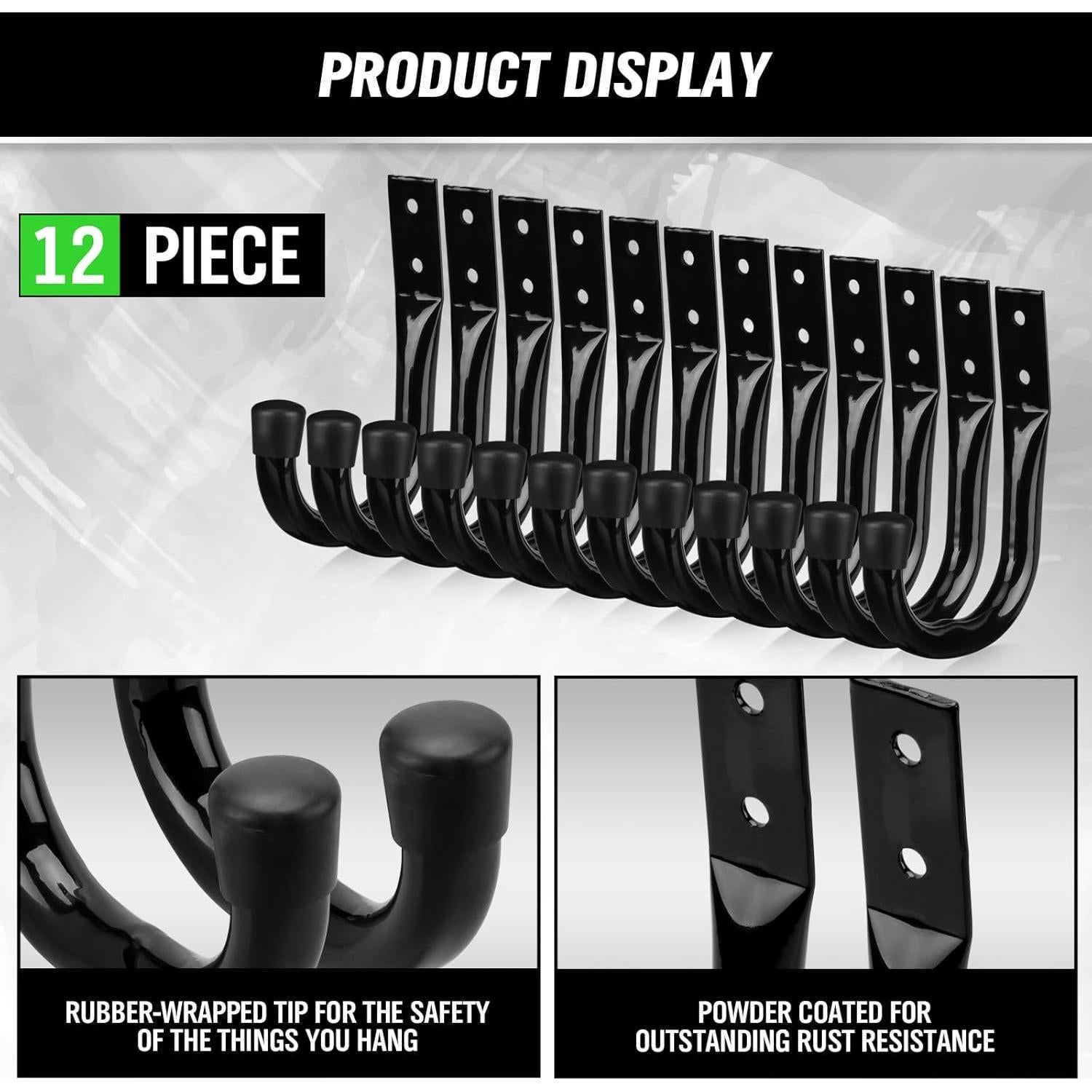 Ganchos de Almacenamiento para Garaje SWANLAKE 12 Piezas Metal
