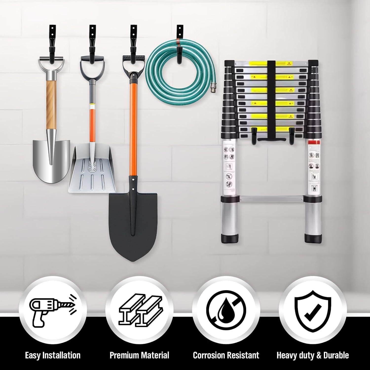 Ganchos de Almacenamiento para Garaje SWANLAKE 12 Piezas Metal