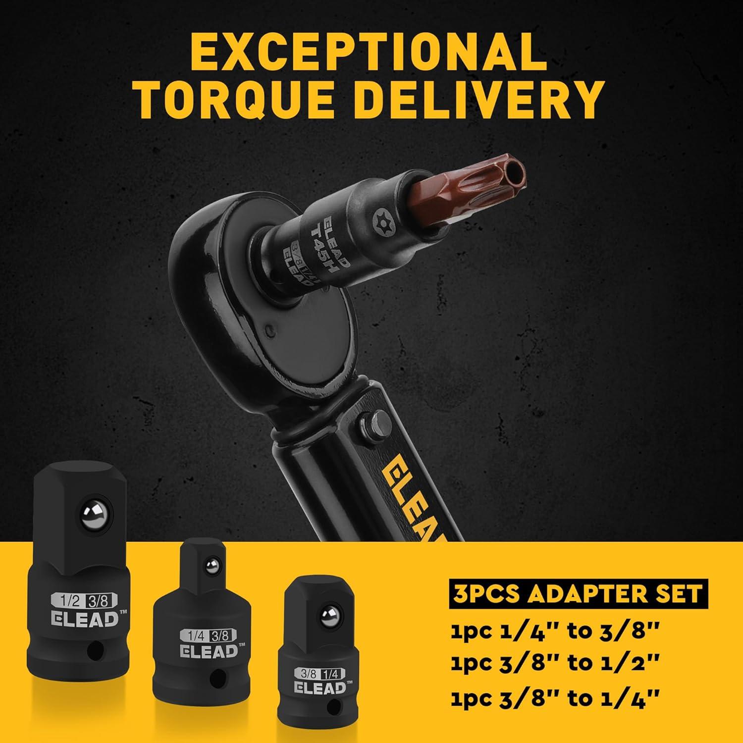 Juego de 16 Piezas Enchufe Torx ELEAD T8-T60 Acero S2