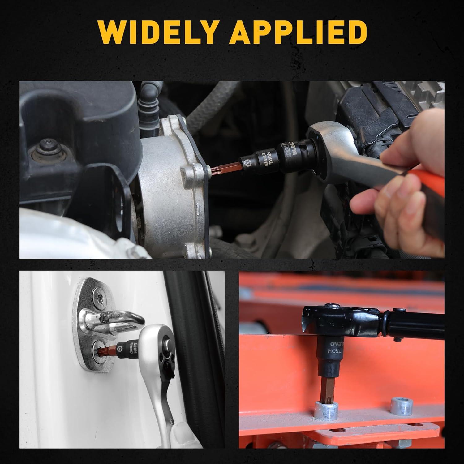 Juego de 16 Piezas Enchufe Torx ELEAD T8-T60 Acero S2