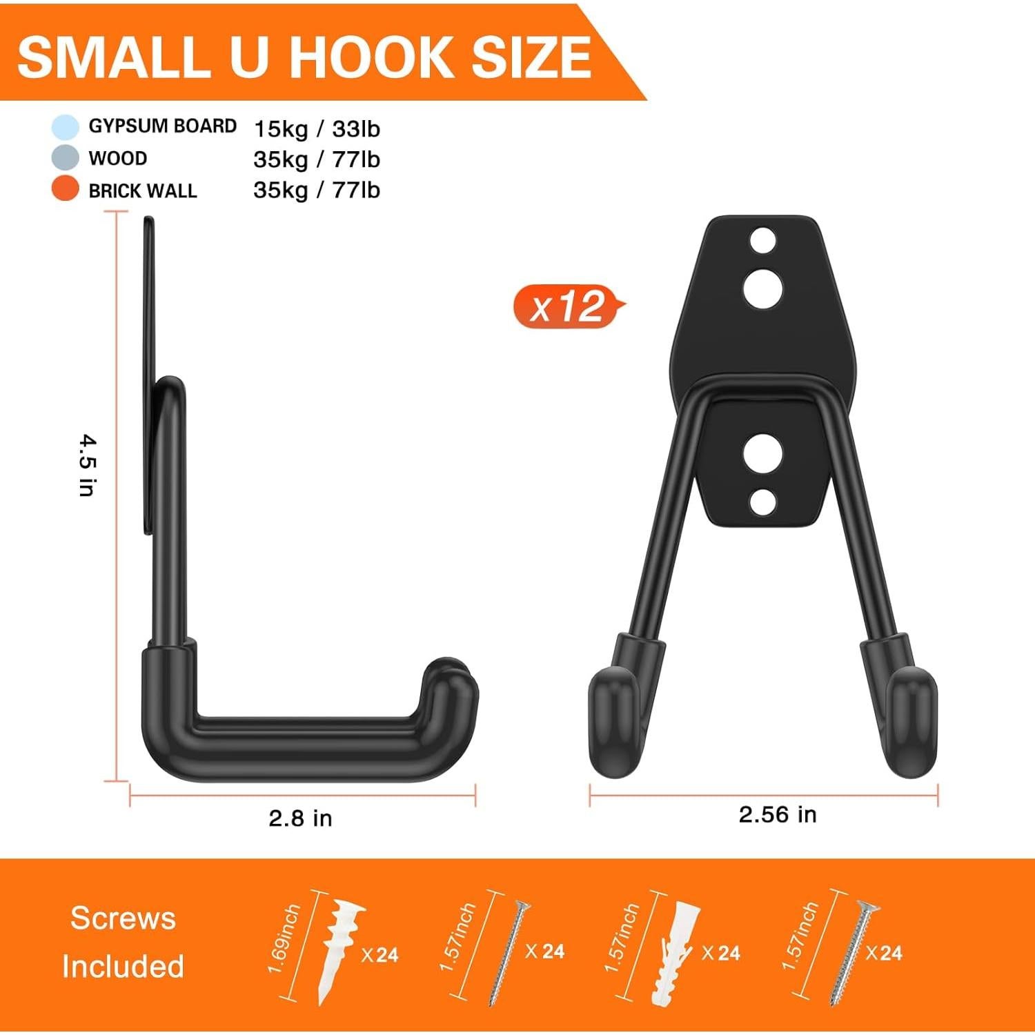 Ganchos de Garaje HUPBIPY 12 Pcs Alta Resistencia 7.1 cm