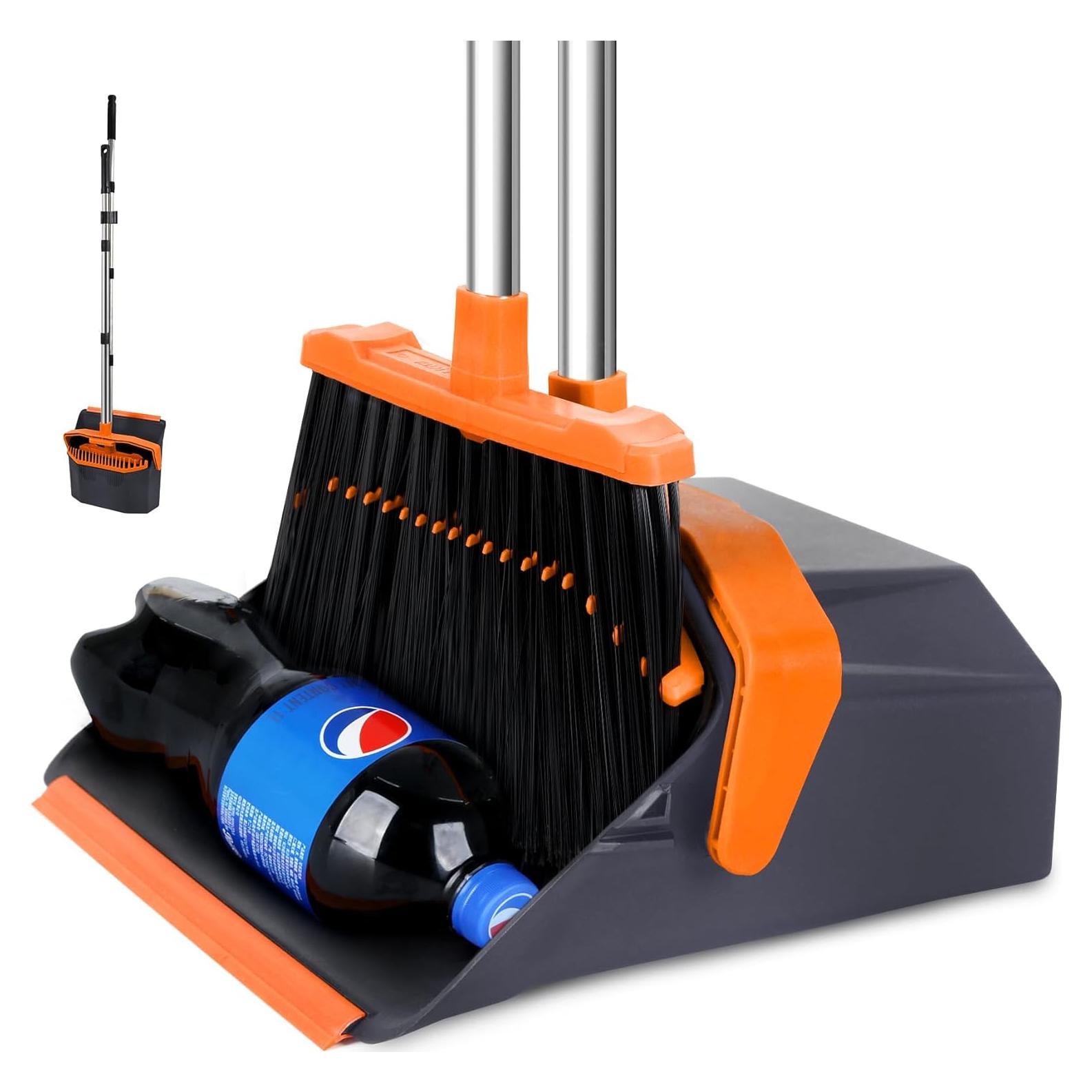 Juego de Escoba y Recogedor Tiumso 129.54 cm Gris y Naranja