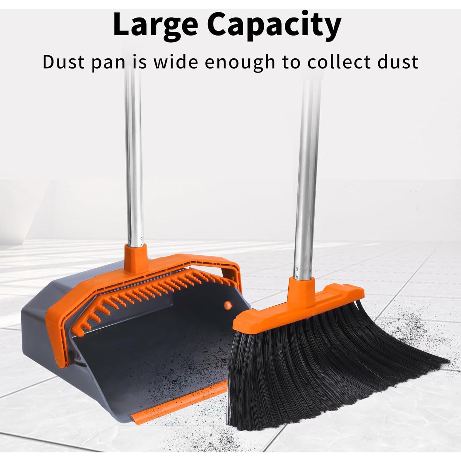 Juego de Escoba y Recogedor Tiumso 129.54 cm Gris y Naranja