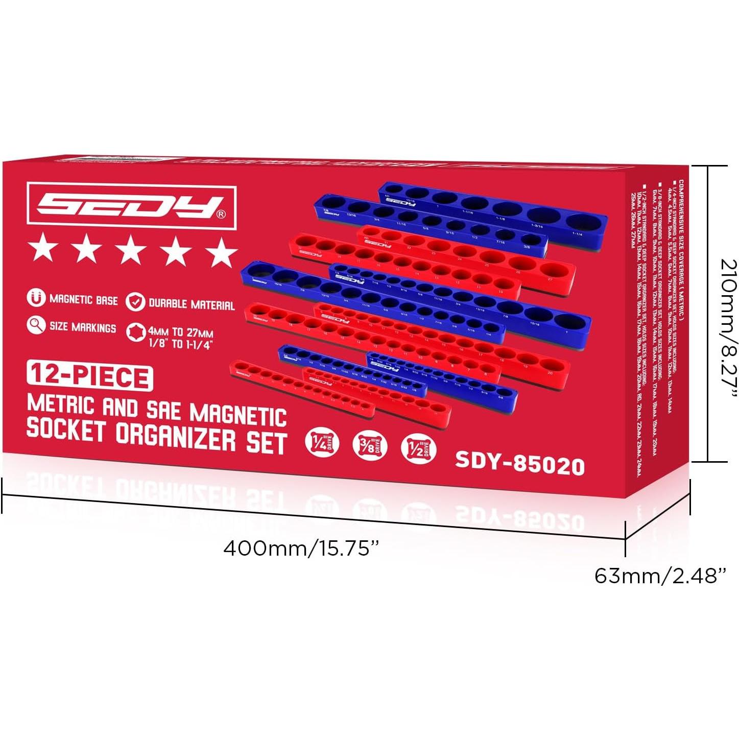 Juego organizador zócalos magnéticos 12 piezas SEDY 5 mm