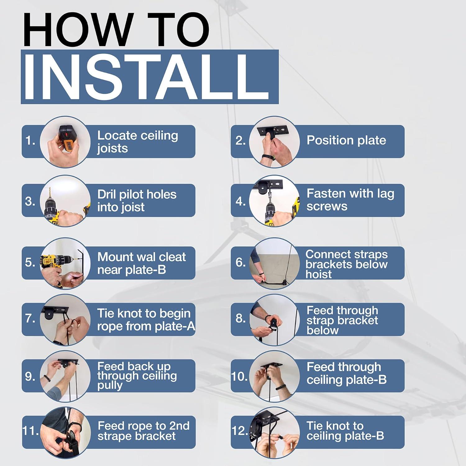 Elevador de Techo StoreYourBoard HOIST para Cajas de Carga 68 kg