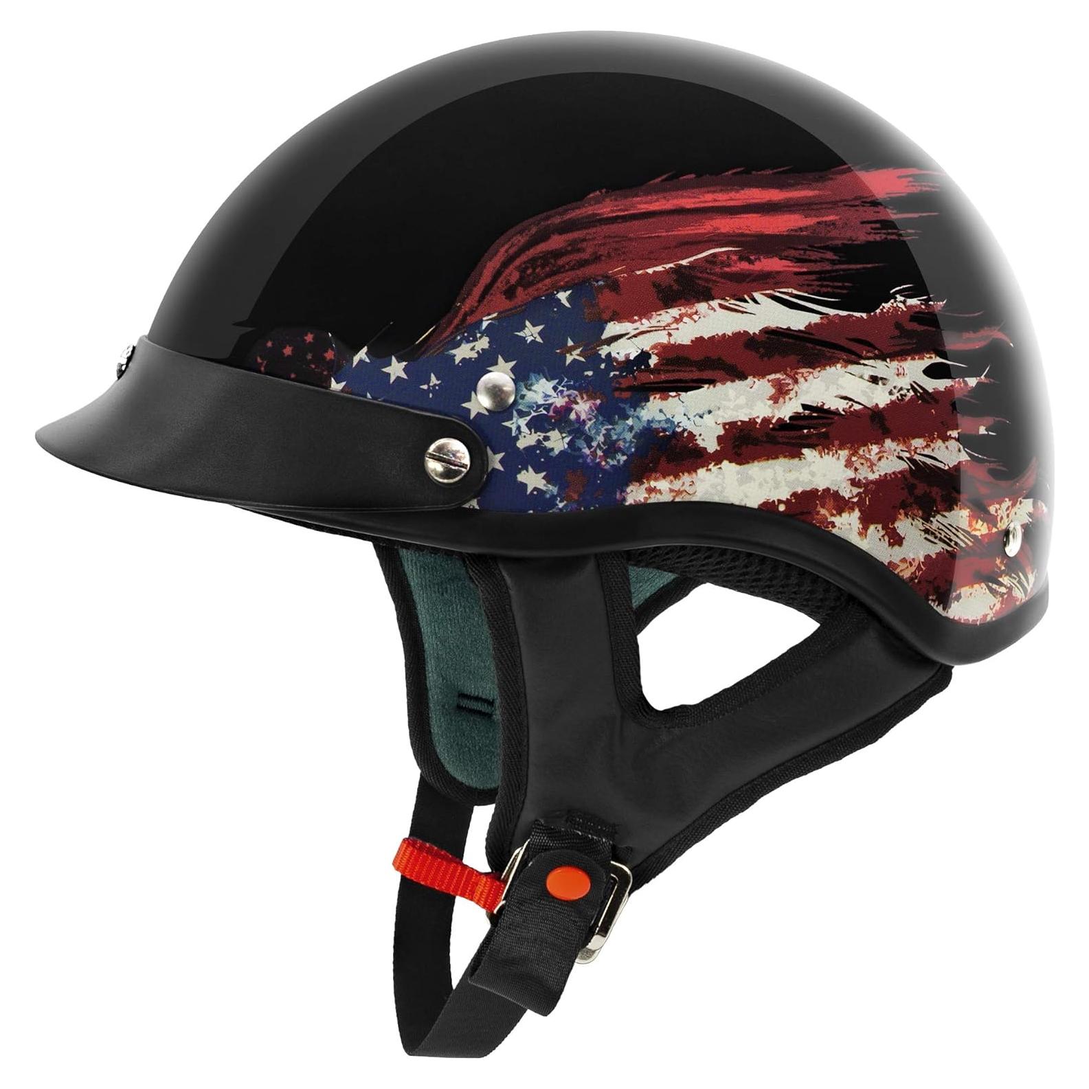 Casco de Motocicleta VCAN V5 Negro Brillante 1.13 kg