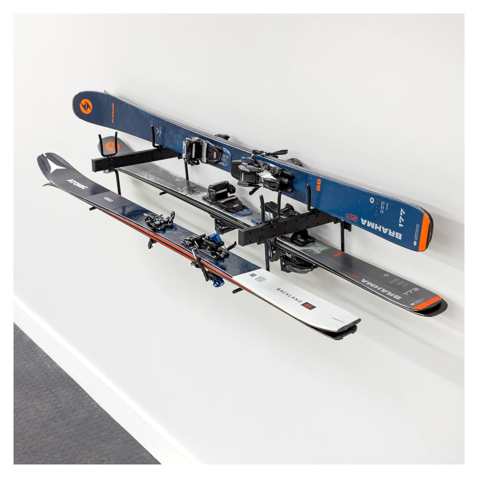 Soporte de Almacenamiento para Esquís y Snowboards StoreYourBoard, Montaje en Pared, Soporta 4 Pares