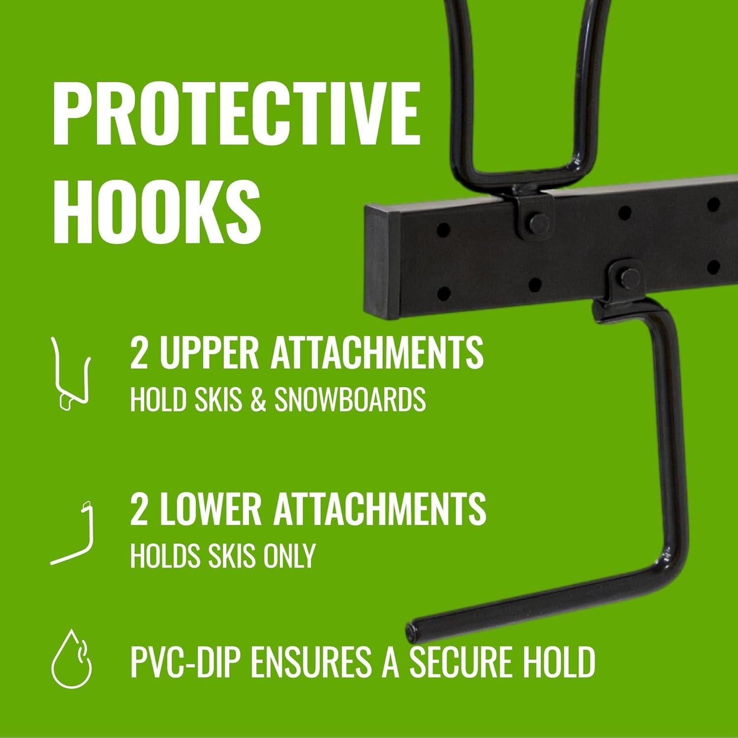 Soporte de Almacenamiento para Esquís y Snowboards StoreYourBoard, Montaje en Pared, Soporta 4 Pares