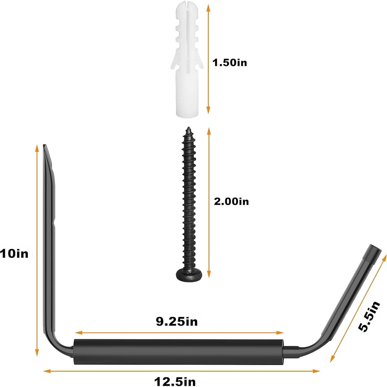 Soporte de Almacenamiento de Kayak WALMANN Negro Pack de 4