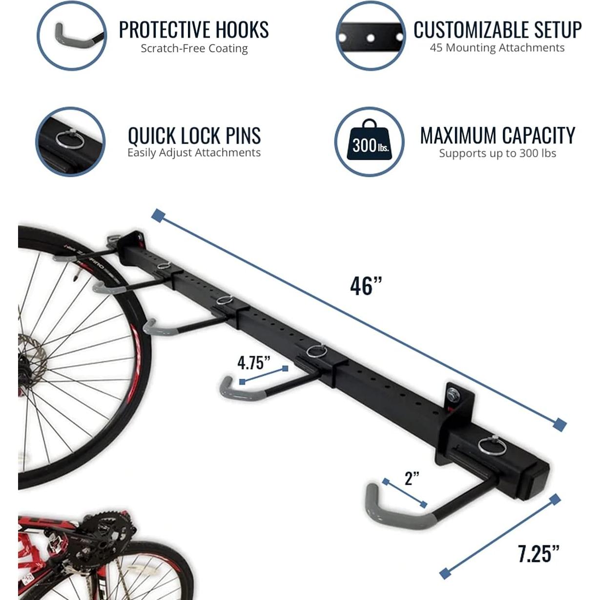 Soporte de Bicicletas StoreYourBoard para 5 Bicicletas - Montaje en Pared Ajustable
