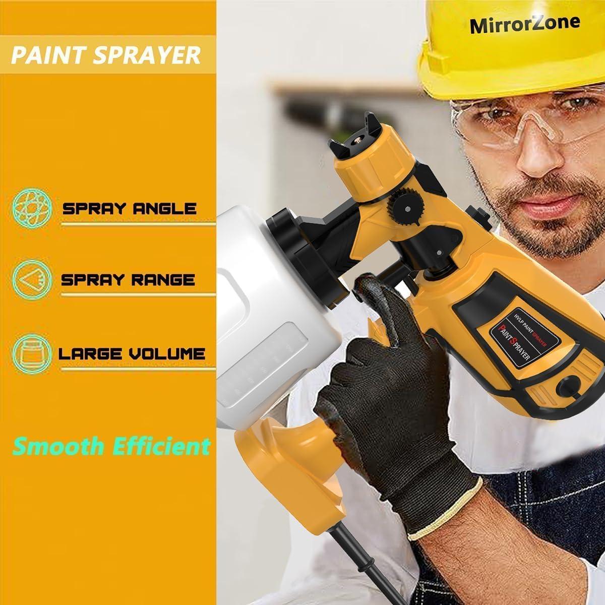 Paint Sprayer 1000W High Power Electric Spray Paint Gun with Adjustable Spray Width Knob,1400ML Container,4 Nozzles & 3 Patterns,Easy to Clean for Furniture Cabinets House Painting Yellow