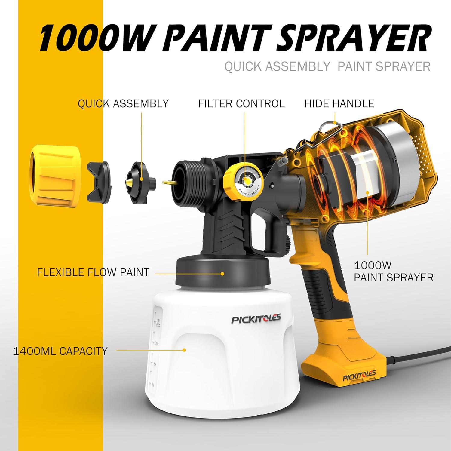 Pistola de pintura eléctrica PICKITOLES EPQ-X 1000W 1400ml
